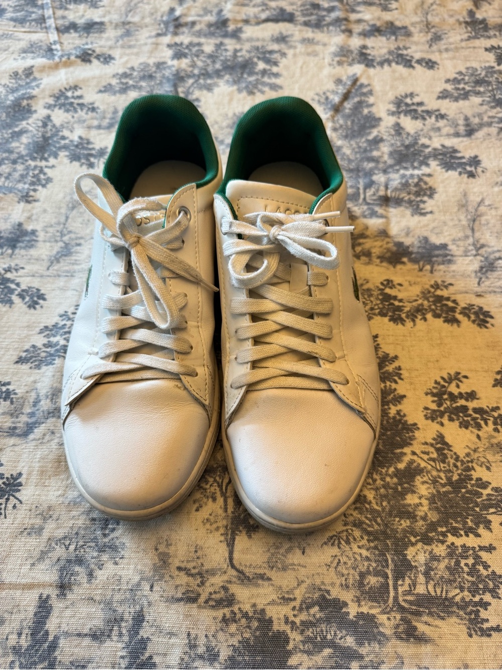 Lacoste White Sneakers with Green Interior